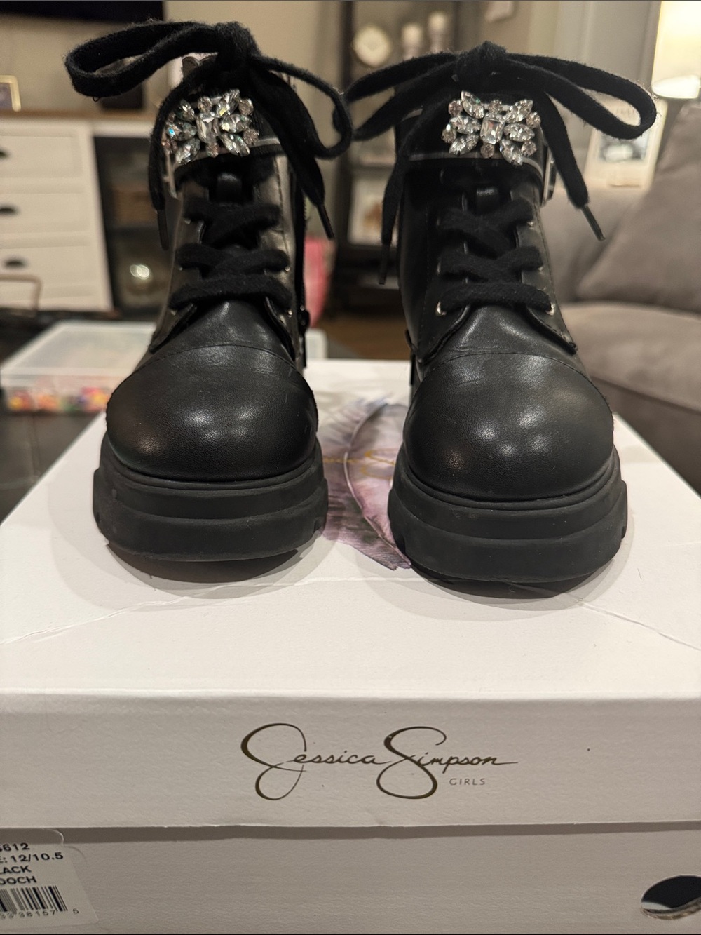 Jessica Simpson Girls Rosa Brooch Moto Boot